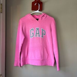 GAP Pink + Grey Logo Hoodie L